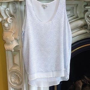 Calvin Klein Light Blue & White Tank in EUC!